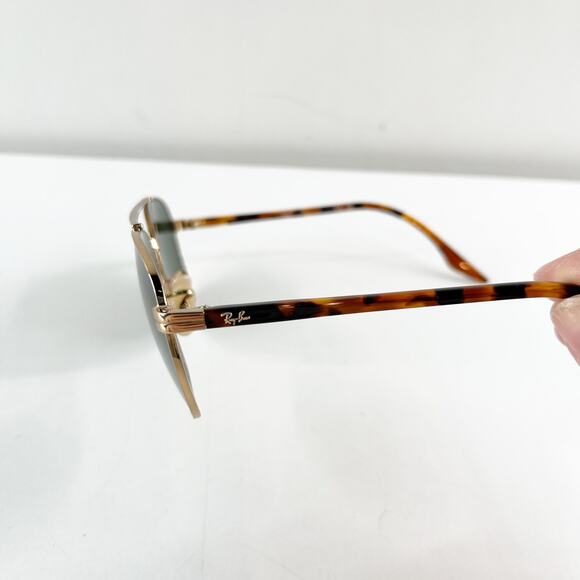 Ray Ban Classic Double Bridge Aviator Sunglasses Gold Tortoise - Picture 7 of 7